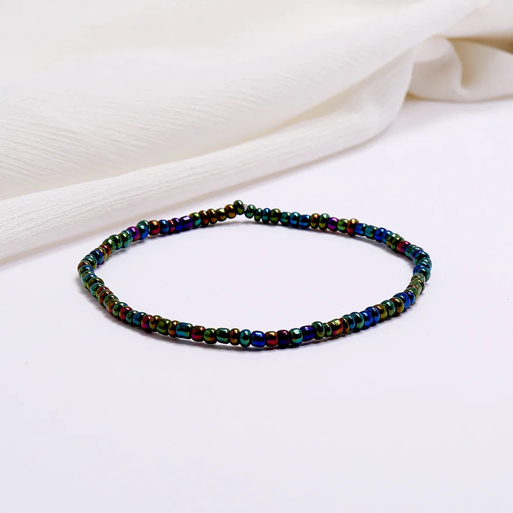 Wholesale Jewelry Simple Style Geometric Seed Bead Stoving Varnish Anklet