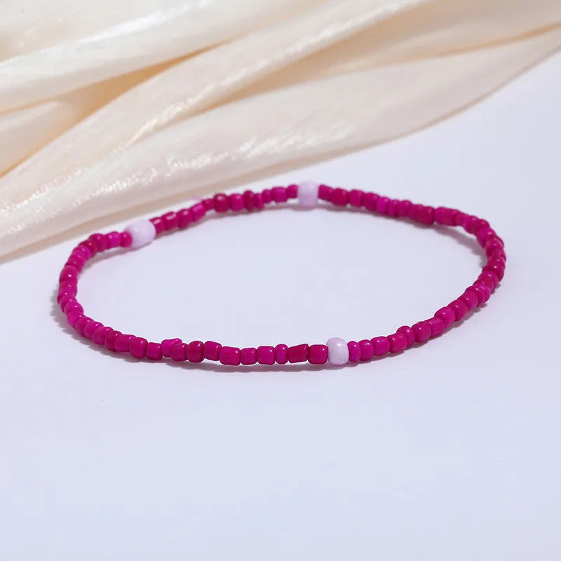 Wholesale Jewelry Simple Style Geometric Seed Bead Stoving Varnish Anklet