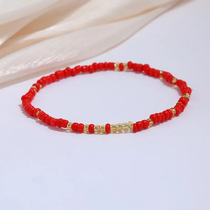 Wholesale Jewelry Simple Style Geometric Seed Bead Stoving Varnish Anklet