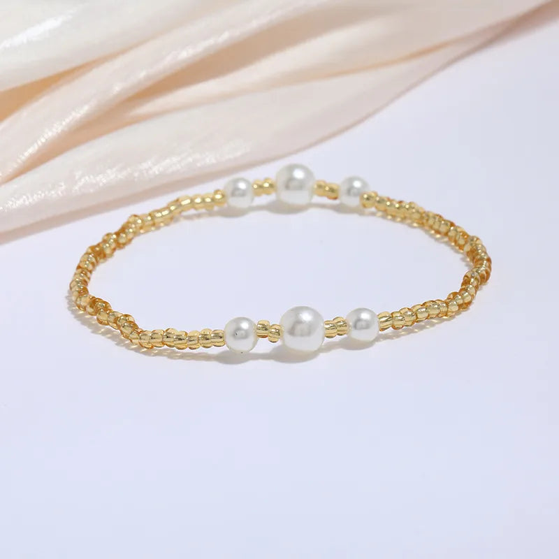 Wholesale Jewelry Simple Style Geometric Seed Bead Stoving Varnish Anklet