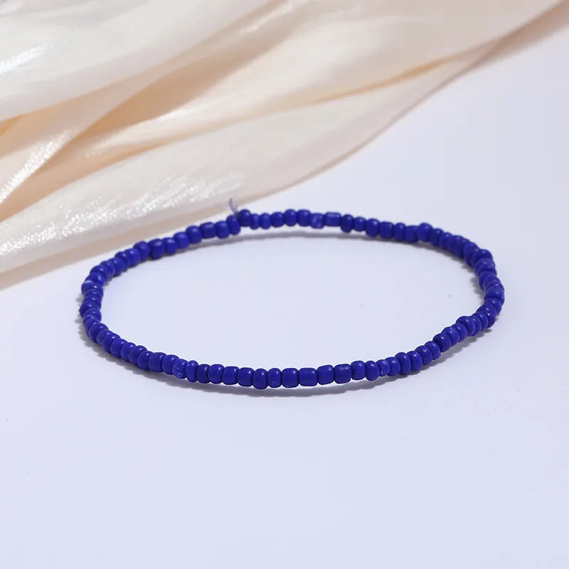 Wholesale Jewelry Simple Style Geometric Seed Bead Stoving Varnish Anklet