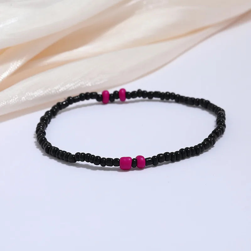 Wholesale Jewelry Simple Style Geometric Seed Bead Stoving Varnish Anklet