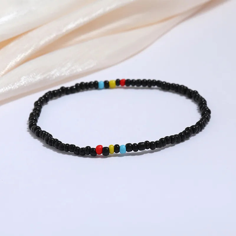 Wholesale Jewelry Simple Style Geometric Seed Bead Stoving Varnish Anklet