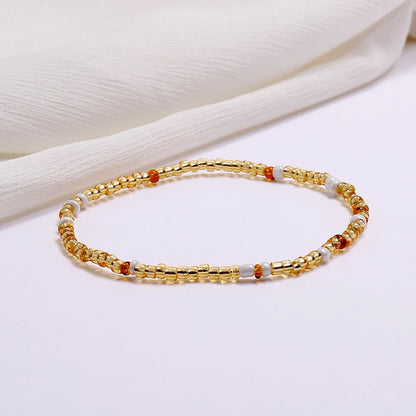 Wholesale Jewelry Simple Style Geometric Seed Bead Stoving Varnish Anklet