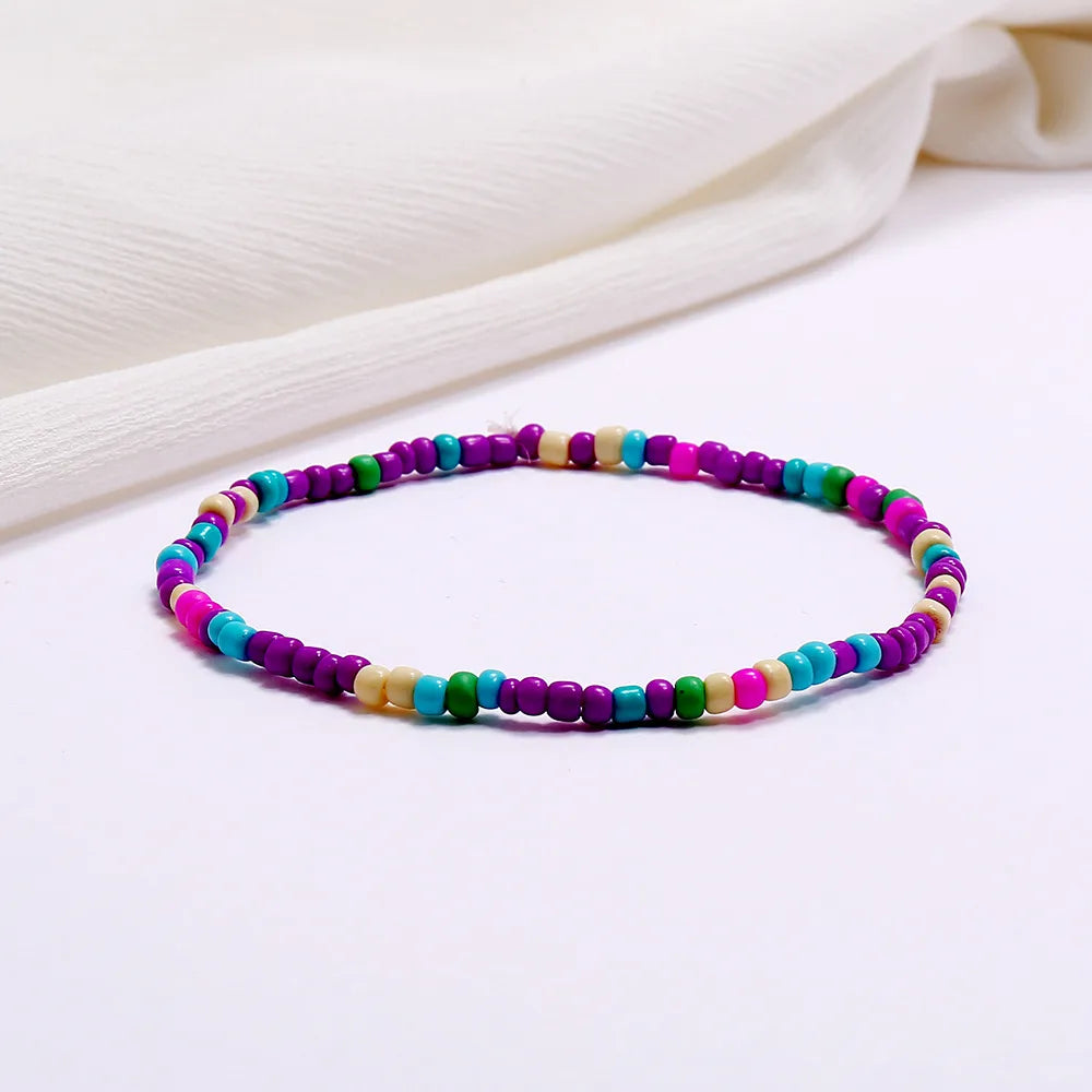 Wholesale Jewelry Simple Style Geometric Seed Bead Stoving Varnish Anklet