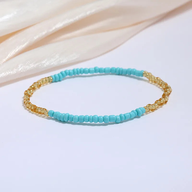 Wholesale Jewelry Simple Style Geometric Seed Bead Stoving Varnish Anklet