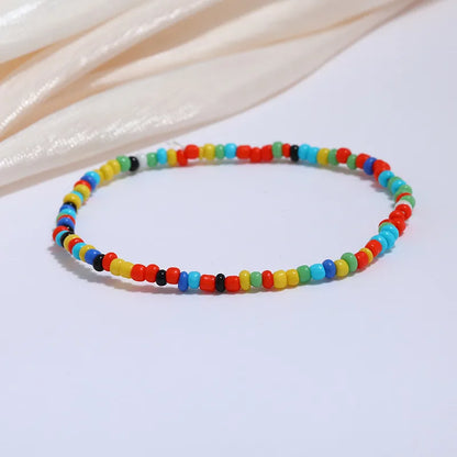 Wholesale Jewelry Simple Style Geometric Seed Bead Stoving Varnish Anklet