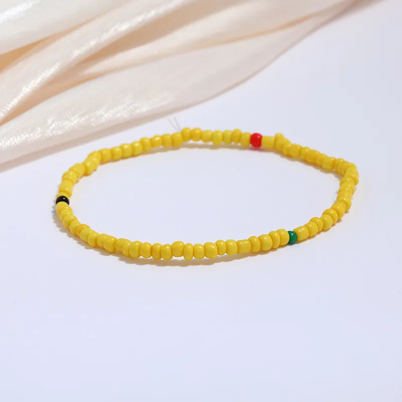 Wholesale Jewelry Simple Style Geometric Seed Bead Stoving Varnish Anklet