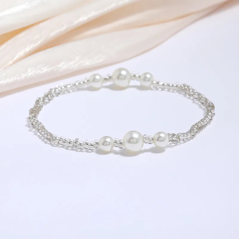 Wholesale Jewelry Simple Style Geometric Seed Bead Stoving Varnish Anklet