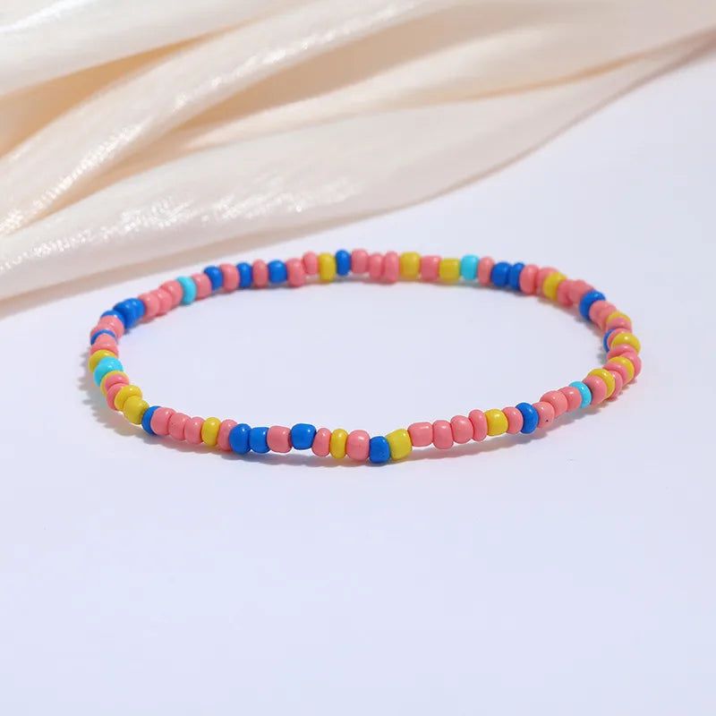 Wholesale Jewelry Simple Style Geometric Seed Bead Stoving Varnish Anklet