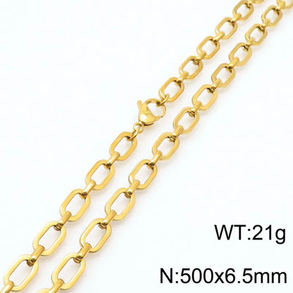 Wholesale Jewelry Simple Style Geometric Solid Color 304 Stainless Steel 18K Gold Plated Bracelets Necklace