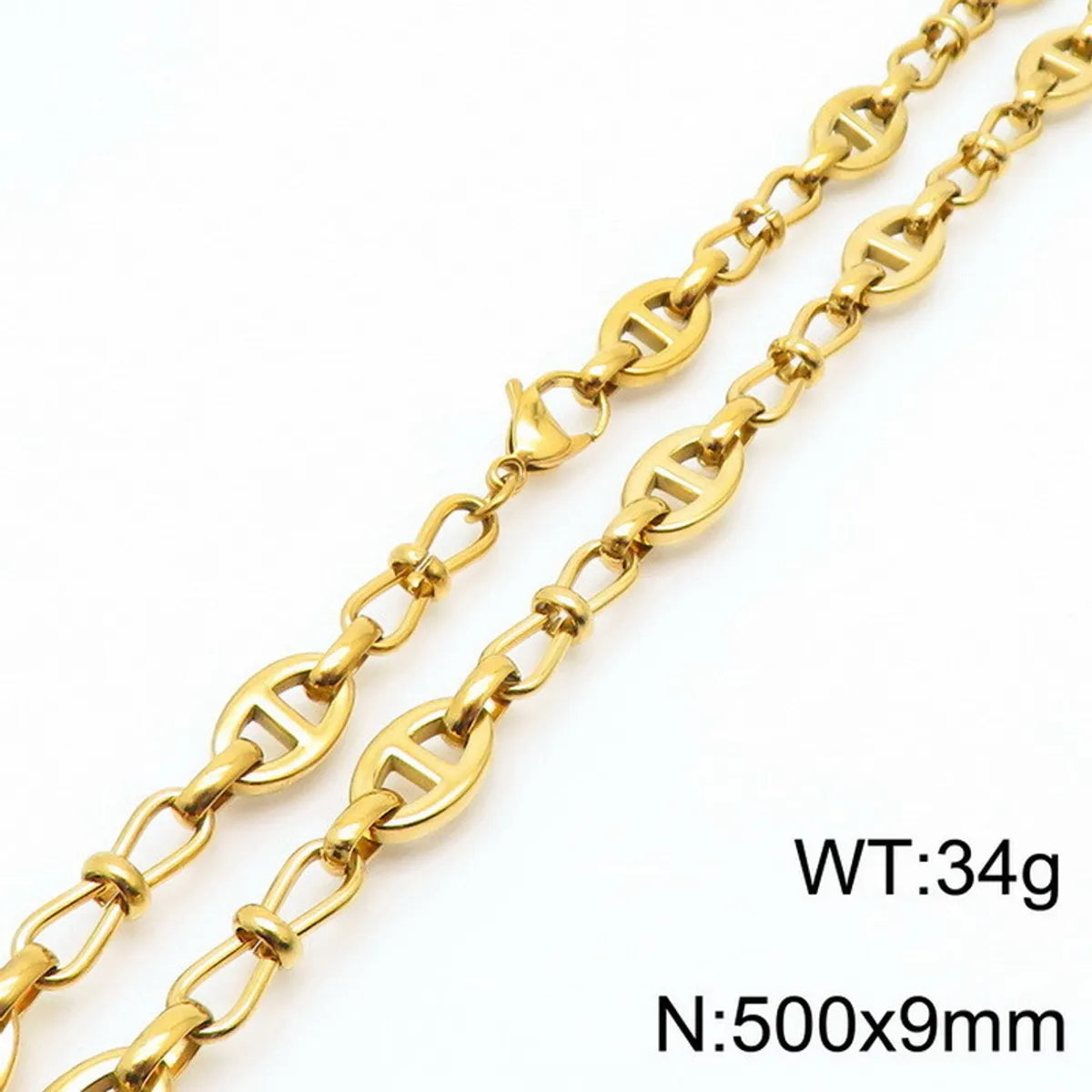 Wholesale Jewelry Simple Style Geometric Solid Color 304 Stainless Steel 18K Gold Plated Bracelets Necklace