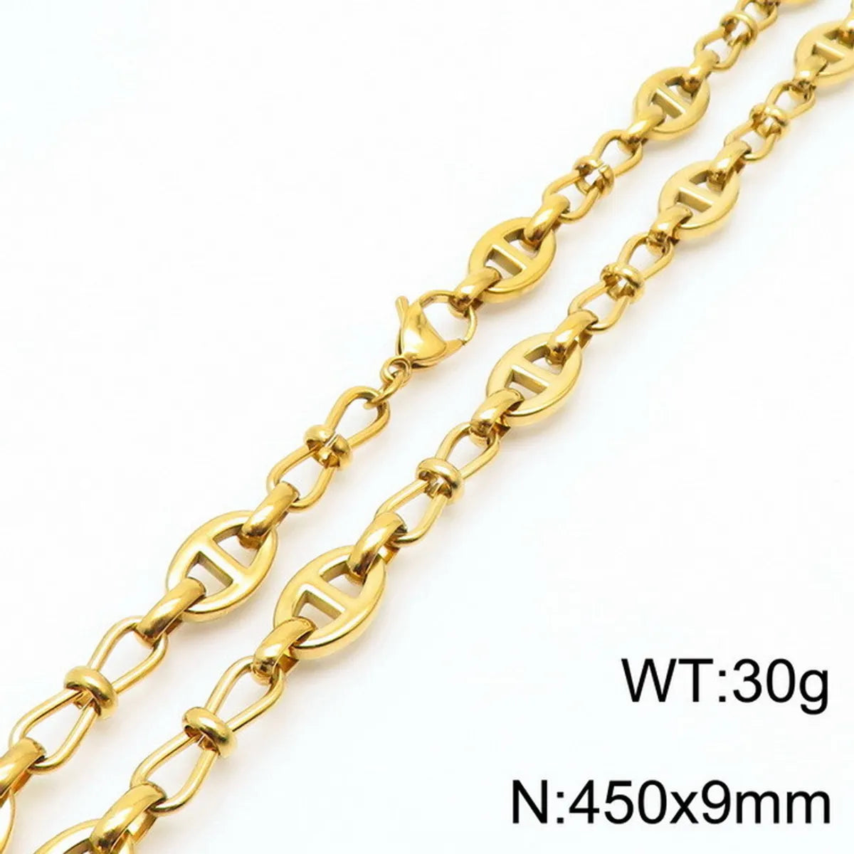 Wholesale Jewelry Simple Style Geometric Solid Color 304 Stainless Steel 18K Gold Plated Bracelets Necklace