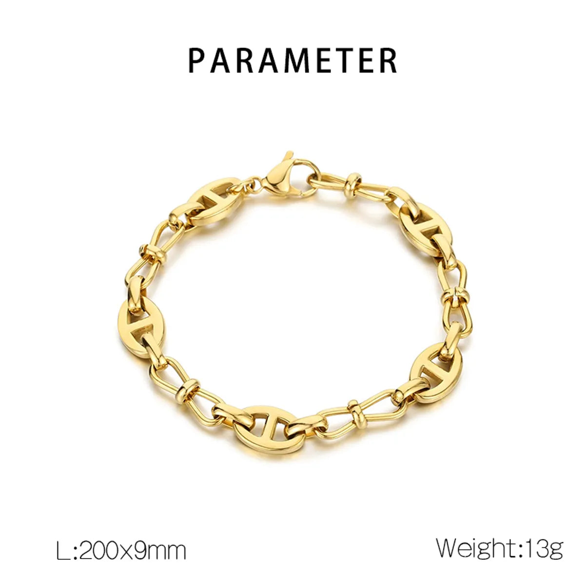 Wholesale Jewelry Simple Style Geometric Solid Color 304 Stainless Steel 18K Gold Plated Bracelets Necklace