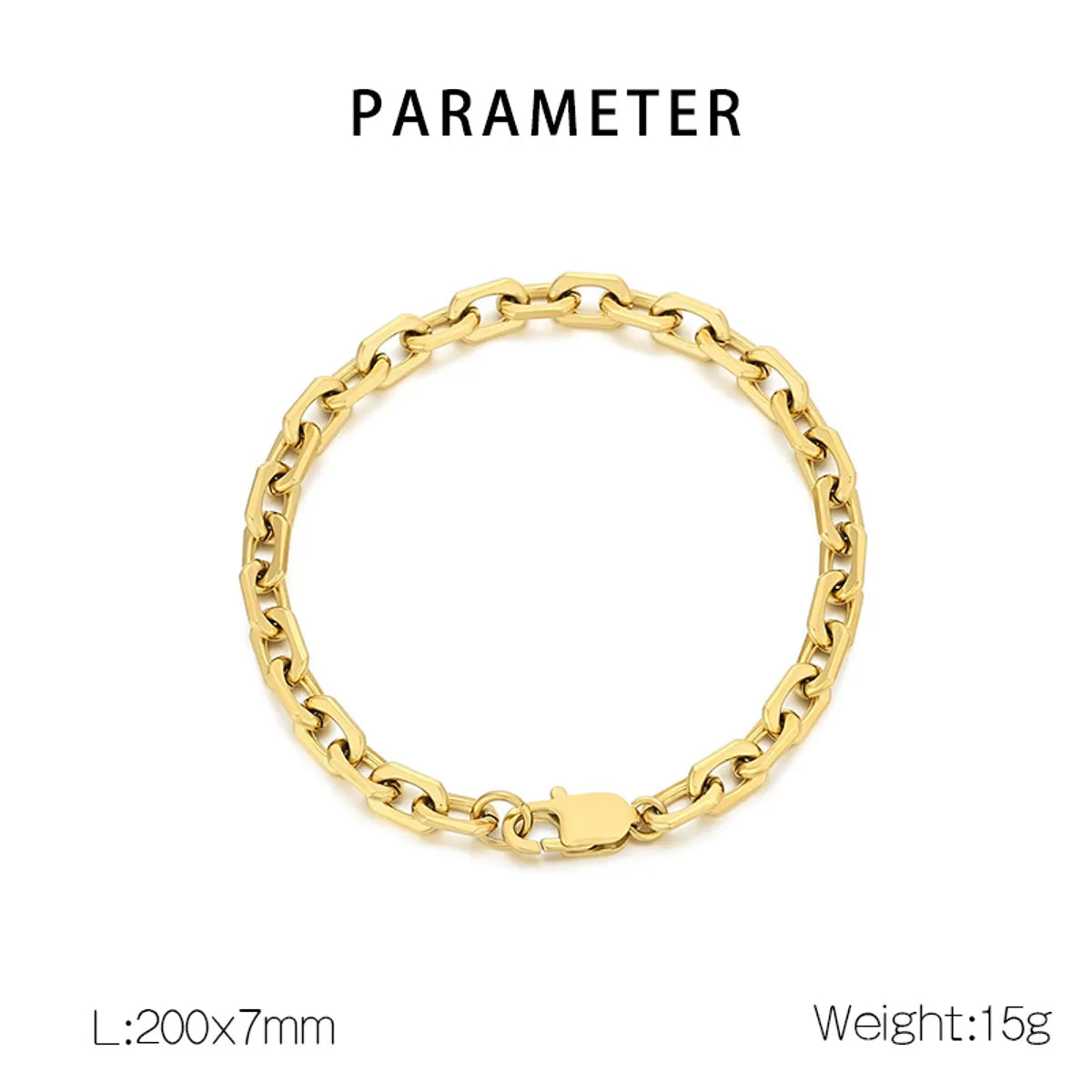 Wholesale Jewelry Simple Style Geometric Solid Color 304 Stainless Steel 18K Gold Plated Bracelets Necklace