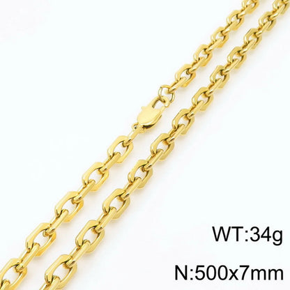 Wholesale Jewelry Simple Style Geometric Solid Color 304 Stainless Steel 18K Gold Plated Bracelets Necklace