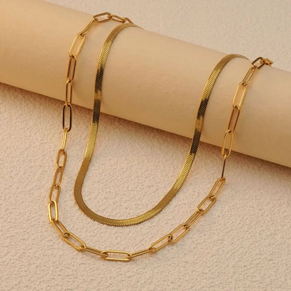 Wholesale Jewelry Simple Style Geometric Solid Color 304 Stainless Steel 18K Gold Plated Jewelry Set