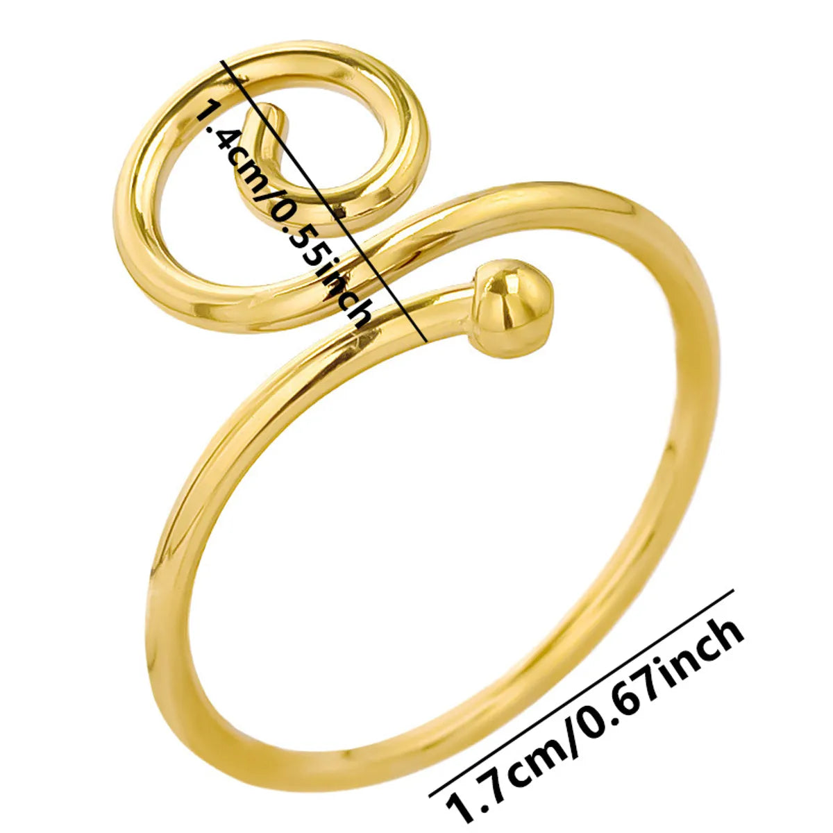 Wholesale Jewelry Simple Style Geometric Solid Color 304 Stainless Steel 18K Gold Plated Polishing Rings