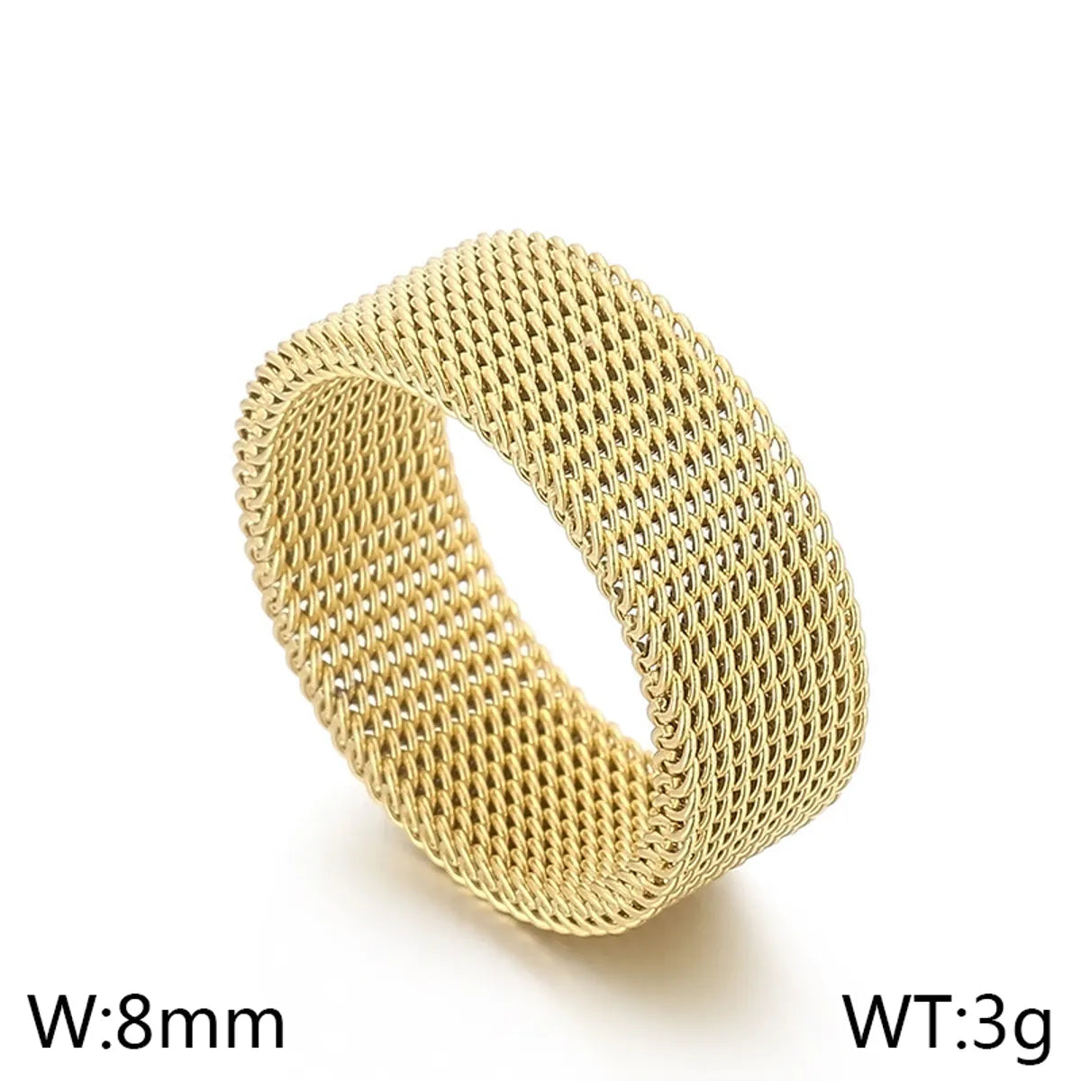 Wholesale Jewelry Simple Style Geometric Solid Color 304 Stainless Steel 18K Gold Plated Rings