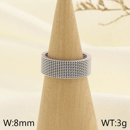 Wholesale Jewelry Simple Style Geometric Solid Color 304 Stainless Steel 18K Gold Plated Rings