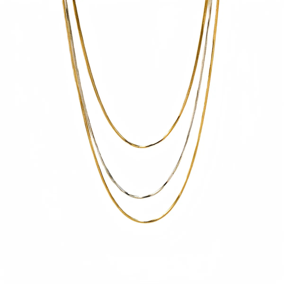 Wholesale Jewelry Simple Style Geometric Solid Color 304 Stainless Steel Layered Necklaces