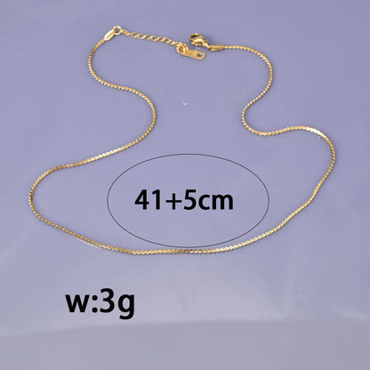 Wholesale Jewelry Simple Style Geometric Solid Color 304 Stainless Steel Titanium Steel 18K Gold Plated Plating Bracelets Necklace