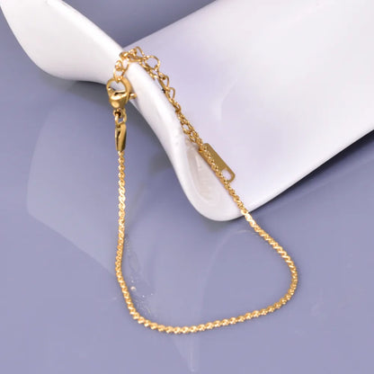 Wholesale Jewelry Simple Style Geometric Solid Color 304 Stainless Steel Titanium Steel 18K Gold Plated Plating Bracelets Necklace