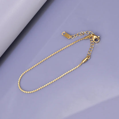 Wholesale Jewelry Simple Style Geometric Solid Color 304 Stainless Steel Titanium Steel 18K Gold Plated Plating Bracelets Necklace