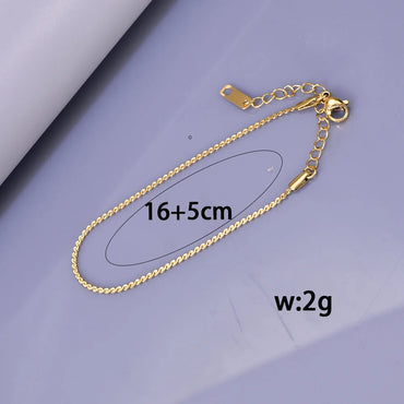 Wholesale Jewelry Simple Style Geometric Solid Color 304 Stainless Steel Titanium Steel 18K Gold Plated Plating Bracelets Necklace