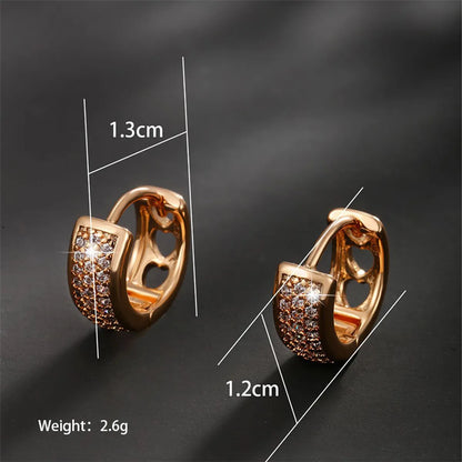 Wholesale Jewelry Xuping Simple Style Geometric Solid Color Alloy Zircon 18k Gold Plated Plating Inlay Hoop Earrings