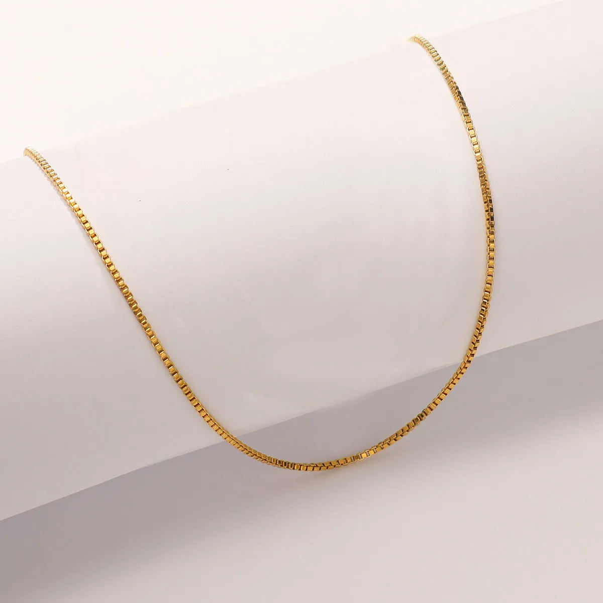 Wholesale Jewelry Simple Style Geometric Solid Color Titanium Steel Chain Necklace