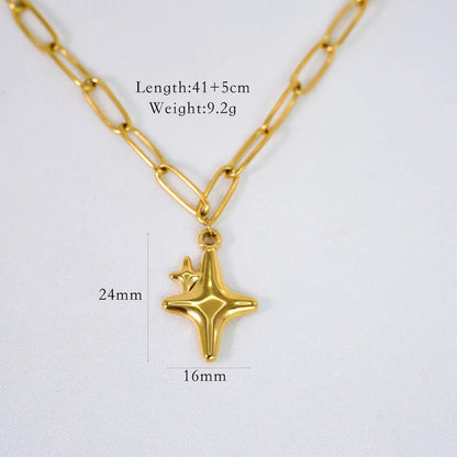 Wholesale Jewelry Simple Style Geometric Titanium Steel 14K Gold Plated Pendant Necklace