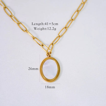 Wholesale Jewelry Simple Style Geometric Titanium Steel 14K Gold Plated Pendant Necklace