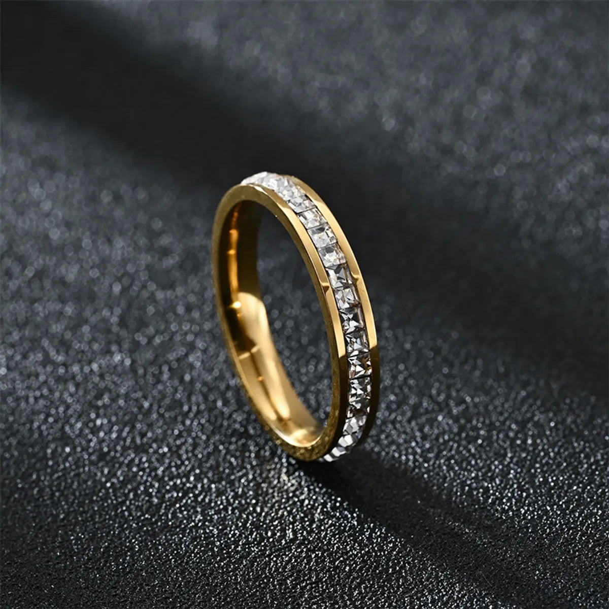 Wholesale Jewelry Simple Style Geometric Titanium Steel Plating Rings