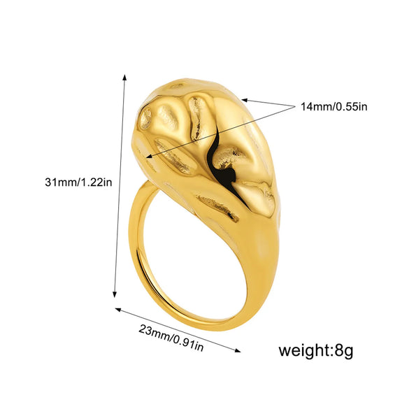 Wholesale Jewelry Simple Style Geometric Water Droplets Solid Color Titanium Steel Open Rings