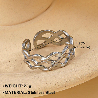 Wholesale Jewelry Simple Style Hand Heart Shape 304 Stainless Steel Plating Open Rings