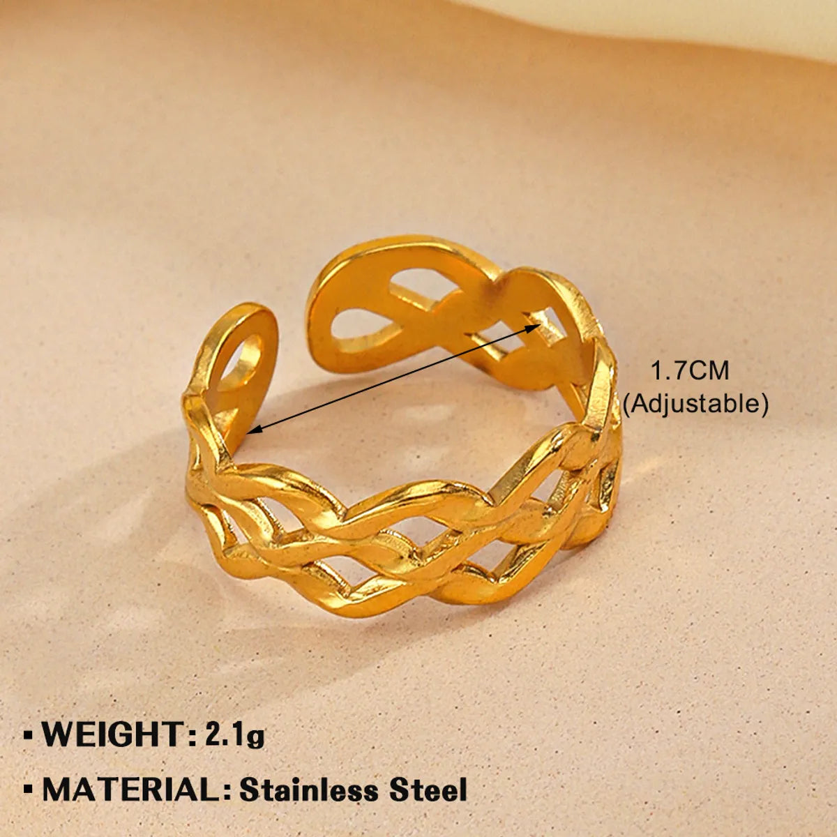 Wholesale Jewelry Simple Style Hand Heart Shape 304 Stainless Steel Plating Open Rings