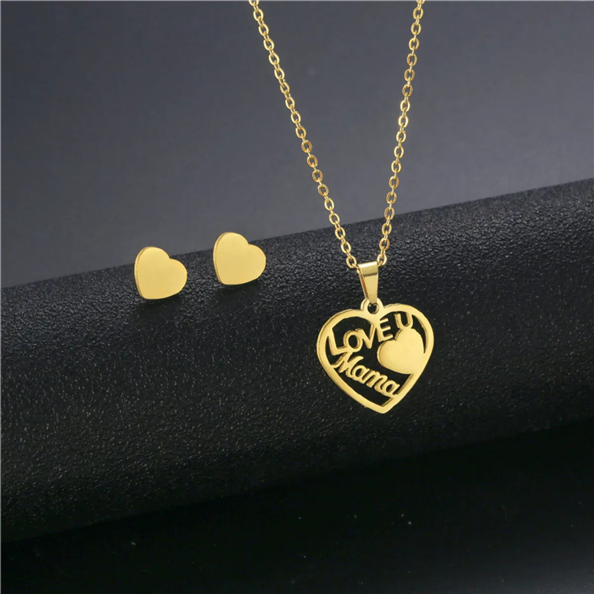 Wholesale Jewelry Simple Style Hand Smiley Face 304 Stainless Steel Chain Earrings Necklace