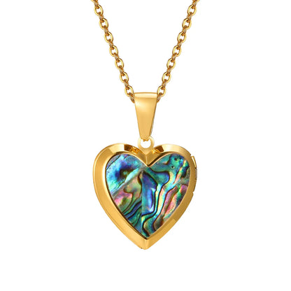 Wholesale Jewelry Simple Style Heart Shape 201 Stainless Steel Shell 18K Gold Plated Plating