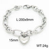 Wholesale Jewelry Simple Style Heart Shape 304 Stainless Steel 18K Gold Plated Bracelets Necklace