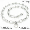 Wholesale Jewelry Simple Style Heart Shape 304 Stainless Steel 18K Gold Plated Bracelets Necklace