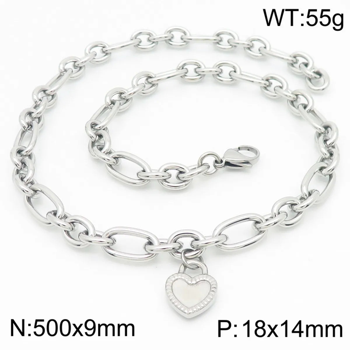 Wholesale Jewelry Simple Style Heart Shape 304 Stainless Steel 18K Gold Plated Bracelets Necklace