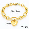 Wholesale Jewelry Simple Style Heart Shape 304 Stainless Steel 18K Gold Plated Bracelets Necklace