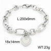 Wholesale Jewelry Simple Style Heart Shape 304 Stainless Steel 18K Gold Plated Bracelets Necklace