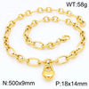 Wholesale Jewelry Simple Style Heart Shape 304 Stainless Steel 18K Gold Plated Bracelets Necklace