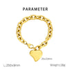 Wholesale Jewelry Simple Style Heart Shape 304 Stainless Steel 18K Gold Plated Bracelets Necklace