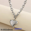 Wholesale Jewelry Simple Style Heart Shape 304 Stainless Steel 18K Gold Plated Bracelets Necklace