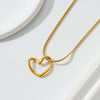 Wholesale Jewelry Simple Style Heart Shape 304 Stainless Steel Gold Plated Pendant Necklace