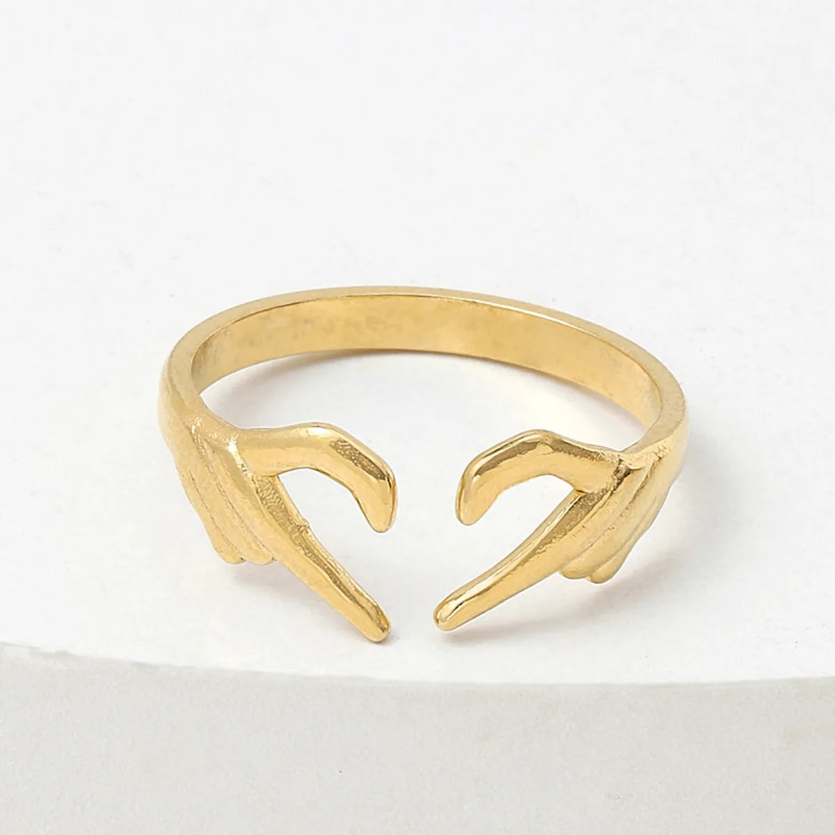 Wholesale Jewelry Simple Style Heart Shape 304 Stainless Steel Open Rings