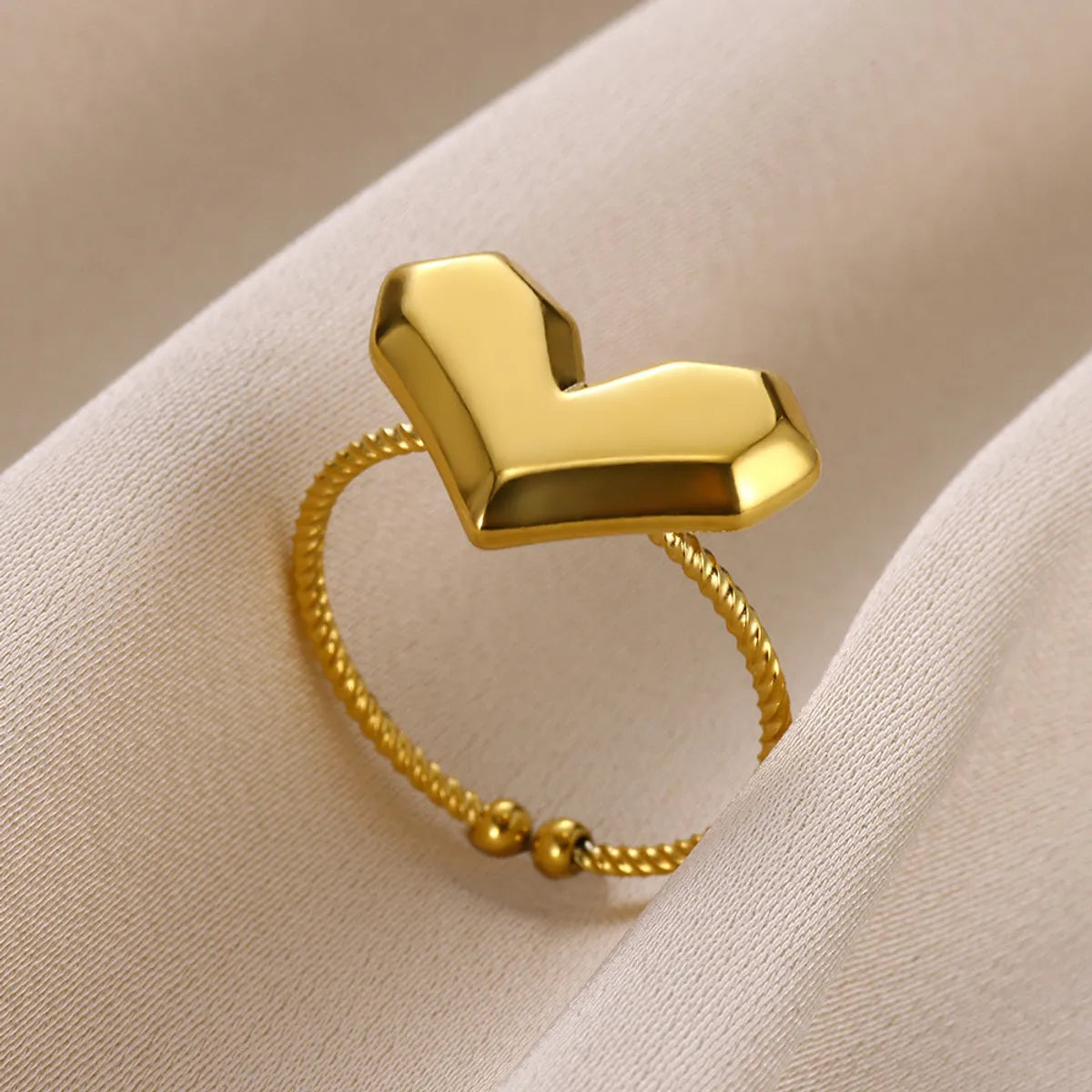 Wholesale Jewelry Simple Style Heart Shape 304 Stainless Steel Open Rings